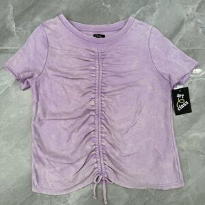Girls’ Art Class Ruched Acid Wash Short Sleeve Top Size XL 14/16